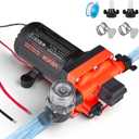 VEVOR RV Water Pump, 12V DC 6 GPM (22.7 L/min), 4-Chamber Self-Priming Diaphragm Water Pump with Automatic Pressure Switch, 70 PSI Max Pressure, On Demand for RV, Caravan, Marine, Yacht, Car Washing