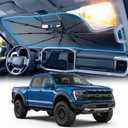 for Ford F150/250/350/450 Windshield Sun Shade Umbrella [10-Rib Anti-Sagging, 100% Full Cab UV Block] Custom Fit Foldable Sunshade with Fast Storage Bag, for Ford F150/250/350/450 (2015-2025)