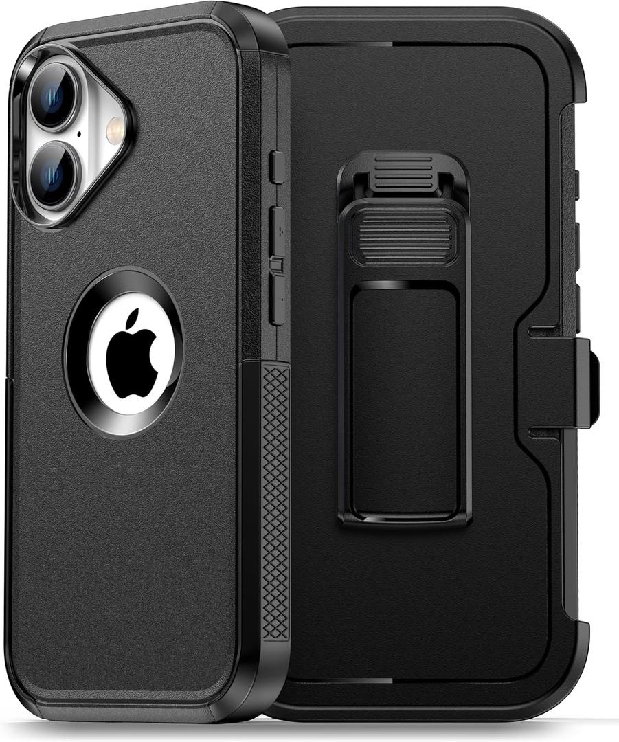 Magnetic for iPhone 17 Case with Blet Clip, Compatible with Magsafe,2X Screen Protector,Military-Grade Protection, Drop-Proof Phone Cover for iPhone 17 6.3 inchs, Black