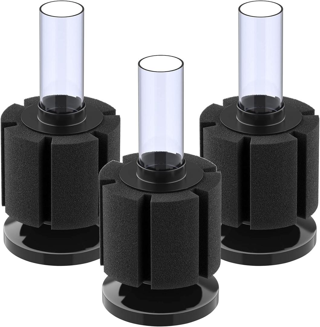 Pawfly 3 Pack Aquarium Sponge Filter Quiet Betta Fry Shrimp and Small Fish Foam Filter for Tiny Fish Tank up to 10 Gallon