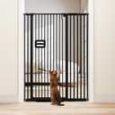 SMONTER 55" High Extra Tall Baby Gate, Safety Cat Gate for Doorways, Expands to 38.6"-42.5" Wide, Auto Close Dog Gate, No Drilling Pressure Mounted Cat Fence, Pet Gate Indoor for Stairs, Black