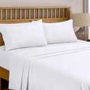 Royale Linens 300 Thread Count 100% Long Staple Combed Cotton Flat Sheet - Super Soft - Top Sheets - Queen Flat Sheet Sold Separately - Breathable, Cool & Crisp Percale Sheets Only (Queen, White)
