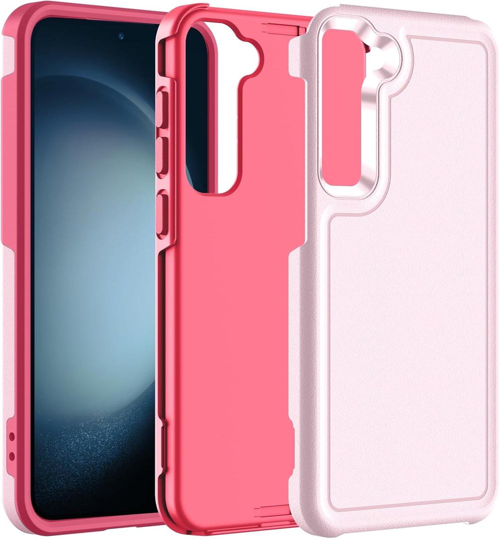Hualele for Samsung Galaxy S23 Plus Case,[Military Grade Protection] [Dropproof Shcokproof] Anti-Slip Grip Dual Layer Rugged Heavy Duty Galaxy S23 Plus Phone Case,Pink
