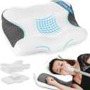 Elviros CPAP Pillow for Sleeping, HSA/FSA Ergonomic Adjustable Height Neck Support Memory Foam Bed Pillow for CPAP Users with Sleep Apnea, Suitable for Side and Back Sleepers