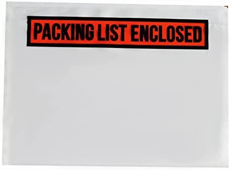 1000 PCS 7.5"x 5.5" Clear Self-Adhesive Packing List Envelopes - Plastic Shipping/Mailing Pouch Enclosed Bags for Packing Slips Invoice