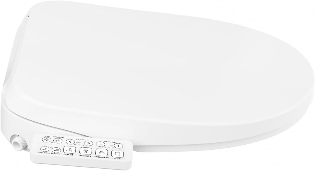 Electric Bidet Toilet Seat Elongated, Heated Smart Toilet Seat Side Control