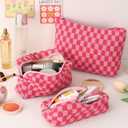 LYDZTION Makeup Bag Cosmetic Bag for Women,1Pcs Large Capacity Makeup Bags and 1Pcs Pencil Case Makeup Brushes Storage Bag Travel Toiletry Bag Organizer