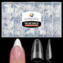 Medium Almond Shape Nail Tips Half Cover 360pcs Medium Nails Double Sided Matte Almond Nail Tips Strong Lasting for Acrylic Press On Nails, 12 Sizes Luckyfairy Gelly Tips