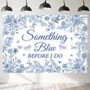 7x5ft Something Blue Before I Do Bridal Shower Backdrop Floral Theme Something Blue Before I Do Banner for Bachelorette Engagement Wedding Party Supplies
