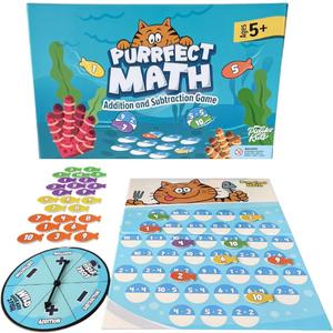 Pidoko Kids Purrfect Math | Math Games for Kids Ages 5+ | Addition and Subtraction Magnetic Fish Game