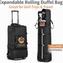 Golf Travel Bag with Wheels Padded Airline-Approved Golf Club Travel Cover, Heavy-Duty Soft Sided Flight Bag with Reinforced Base & Carry Handles Fits Full Size Cart & Stand Bags
