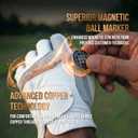 Copper Advanced Tech 2.0 Golf Gloves for Men | Copper Compression Joint Support Golf Glove with Tacky Grip, Tear Resistant Durability, All Weather Grip Control, Comfort for Weak Grip and Arthritis, Medium-Large