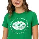 St Patricks Day Shirt Women Crop Top Green Sexy Saint Paddy's Day Outfit Funny Shamrock Lucky Tshirt Irish Clover Tee (Green, XS)