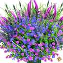 Artificial Plants Outdoor, 20PCS Artificial Flowers, UV Resistant Fake Flowers, Faux Flowers for Outdoor Planters for Front Porch Pot Decor (Color19)