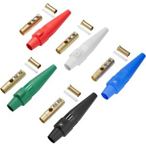 (5PCS Female) CLS40 400A Cam Lock Power ConnectorCamlock Wire Set with 5 Female for Power Distro Cord, 2/0-4/0 Cam-Lock Cable, 600V Camlocks Connectors for Stage Entertainment/Industrial, 5 Colors