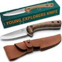 BeaverCraft Kids Boy Scout Knife - Whittling Knives for Kids - Safe Kid Knife with Rounded Tip & Sheath - First Bushcraft Knives for Boys 8-12 BSH Kid