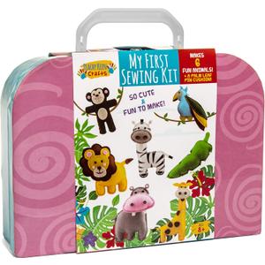 Peachy Keen Crafts Kids Sewing Kit, Learn to Sew for Ages 8-12, Beginner Felt Craft Kit, Make 6 Fun Stuffed Animals and A Pin Cushion, Teach Basic Stitches