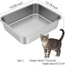 Large Stainless Steel Litter Box with High Sided, Metal Cat Litter Box, Odor-Free Non-Stick Litterbox Pan, Easy to Clean Pet Supplies Toilet Tray for Indoor Cats, Kittens or Multicat Homes