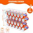 SCAVATA 2 Pack Soda Can Organizer for Refrigerator, Stackable Canned Food Pop Cans Container Can Holder Dispenser with Lid for Fridge Rack Freezer, Clear Storage Bins-Holds 12 Cans Each (Clear)