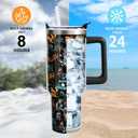 Gamer Lover Gift 40oz Tumbler with Handle and Lid Straw, Stainless Steel Double Walled Vacuum Insulated Cup, Gaming Gifts for Men Boys, Gamepad Water Bottle for Teen Boy 1PC