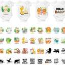 Teling 36 Pcs Iron on Decals Baby Shower Games Iron on Transfers Stickers Patches Baby Bodysuit Making Bibs Decorating Kit Patch Maker for Gender Reveal T Shirt(Safari Animal)