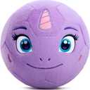 VangeBow Silent Indoor Soccer Balls for Toddlers 1-3, Inflatable Soft Plush Baby Toddler Soccer Ball Toys Gifts for Kid 3-5 Year Old Girl Boy First Birthday Gift (Unicorn, Pump Include)