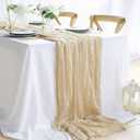 20 Pack Beige Cheesecloth Table Runner 10FT Boho Gauze Fabric Cheese Cloth Table Runners for Wedding ,Party,Baby Shower, Bridal Party, Rustic Farmhouse and Table Decorations