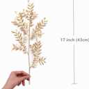 Fake Plants Leaves Christmas Decoration, PASYOU Gold Artificial Shrubs Grass Foliage Plastic Bulk Leaf Indoor Outdoor Home Garden Party Hotel Verandah Wedding Event Faux Decor Ornaments, Golden 5 Pack