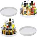 Amolliar Lazy Susan Organizer, Tray for Household Purpose, Metal Rotating Turntable for Cabinet, Kitchen, Fridge, Pantry Storage, Vanity, Spice Rack Condiment, Under Sink Organizer, White 10" 4 Pack