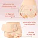 High Waisted Boyshorts Underwear for Women Tummy Control Sexy Mesh No Show Shapewear Panties for Ladies (Beige, L)