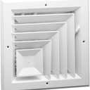 10 x 10 (in) HVAC Vent Cover - Corner Direction Extruded Aluminum Ceiling Diffuser Square [Outer Dimensions: 13" Width
