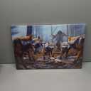 Christian Wall Art Jesus Running After Lost Lamb for Bedroom Office Canvas Printed Wolf and Lamb Pictures Jesus Christ Artwork Modern Living Room Church Framed Ready to Han(16x24)