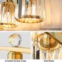 3-Light Gold Bathroom Light Fixtures,Modern Bathroom Vanity Lights Fixture with Clear Crystal Glass Shade, Modern Crystal 3 Lights Wall Sconce for Mirror Bedroom Living Room