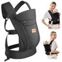 New Upgrade Ergonomic Baby Carrier Newborn Toddler Wrap Carrier,Hands Free Baby Sitting Support Sling,Breathable,Perfect for Infants/Chest Sling for Babies Shower Gift (Black) (Upgrade-with belt)