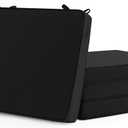 Outdoor Chair Cushions Set of 4: Waterproof & Fade Resistant Seat Cushion for Patio Furniture - 19 x 19 x 2 Inch Chair Pads with Ties and Hidden Zipper - Patio Chair Cushion Replacement, Black
