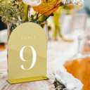 JINMURY Gold Mirror Arch Table Numbers for Wedding, 20 Pack 5x7" Gold Mirror Arch Acrylic Signs with Stand Acrylic Table Numbers 1-20, Perfect for Wedding Reception