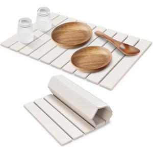 Large Stone Dish Drying Mat for Kitchen Counter, 24"(L)16"(W) Fast Dry Super Absorbent Collapsible Dish Drying Mats, Eco-Friendly Diatomaceous Earth Mats for Dishes Bottles Cups,Match Any Countertop