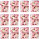 NUPTIO Flower Wall Panel for Backdrop: 12 Pcs 24 X 16 White & Pink Faux Roses Artificial Flower Backdrop for Wedding Party Bridal Baby Shower Decor