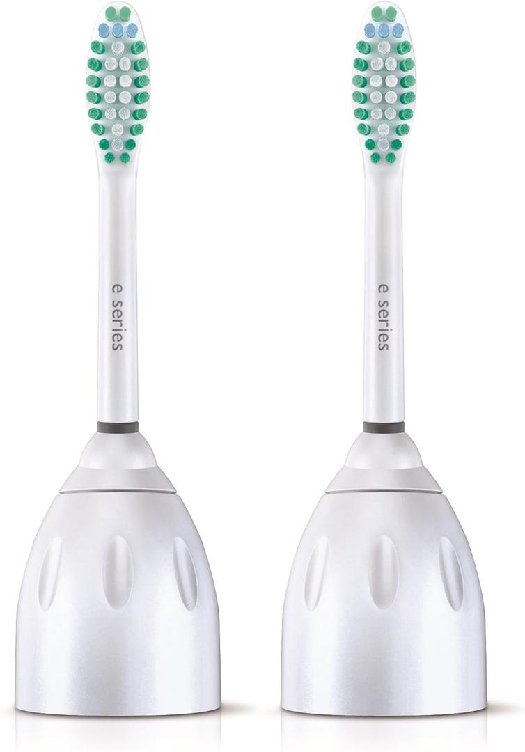 Philips Sonicare Genuine E-Series Replacement Toothbrush Heads, 2 Brush Heads, White, HX7022/66 (2 Count (Pack of 1))
