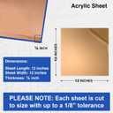 Duco Clear Cast Acrylic Sheets 1/8" (3mm) Thick 12" x 12" - 4 Pack of USA-Made Transparent Plexiglass Sheet - Shatter Resistant Acrylic Board for Window Replacements, Displays, Signs, & Barriers