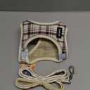 GAMUDA Small Dog Harness Collar and Leash Set, Step in No Chock No Pull Soft Mesh Adjustable Dog Vest Harnesses Plaid Reflective for Dogs Puppy Cats Kitten Rabbit (Beige, M)