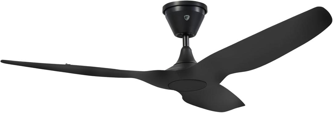 Big Ass Fans - Haiku Coastal - Marine/Coastal Grade Smart Outdoor Ceiling Fan with Remote Control, 2700K No LED, Universal Mount with 5" Extension Tube (Matte Black)