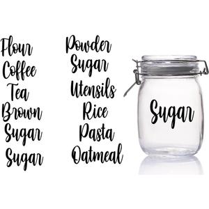 Thistle Brook Cottage Flour Coffee Sugar Tea Decal Stickers Labeling for Jars Kitchen Organization 10 Pack Canisters Pantry Label