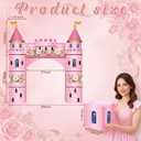 Pajean 9 Pcs Princess Party Decorations 43 x 60 Inch Pink Princess Cardboard Castle Playhouse Kit Floral Castle Fort Set Girl Birthday Centerpiece for Bridal Shower, Tea Party, Wedding Decor