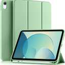 Akkerds Compatible with iPad (A16) 11th Generation Case 11 Inch 2025, for iPad 10th Generation Case 10.9 Inch 2022 with Pencil Holder,Slim Trifold Stand Protective Cover with Soft TPU Back,MatchaGreen