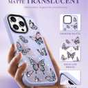 3 x GVIEWIN Magnetic for iPhone 16 Pro Max Case Compatible with Magsafe, [Screen & Camera Lens Protector] Fashion Pattern Translucent Shockproof Phone Cover for 16 Pro Max 6.9" (Starry Butterfly/Purple)