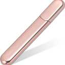 MiDenso Premium Glass Nail File with Case, Crystal Diamond Salon Best Beauty Nail Buffer for Natural and Acrylic Nails Christmas Gift for Woman and Man,Apricot