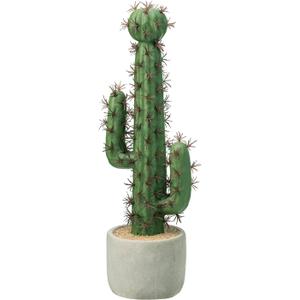 MyGift 16 Inch Artificial Fake Cactus Saguaro Plant in Cement Planter Pot, Southwest Decor Indoor Faux House Plant