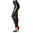 Tagoo Women's Stretchy Faux Leather Leggings Pants, Sexy Black High Waisted Tights, S, Black