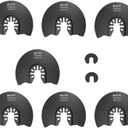 7pcs Semi Circular Oscillating Saw Blades for Cutting Wood Plastic Soft Metal, 3-1/2 Inch (88mm) Oscillating Multitool Quick Release Saw Blades Fit Most of Oscillating Tool
